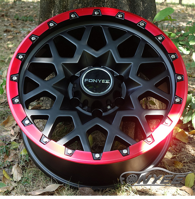 картинка Новые диски Black Rhino Sprocket R17 6X139,7 ET-25 J8,5 черный + красный магазин  StreetTuning 