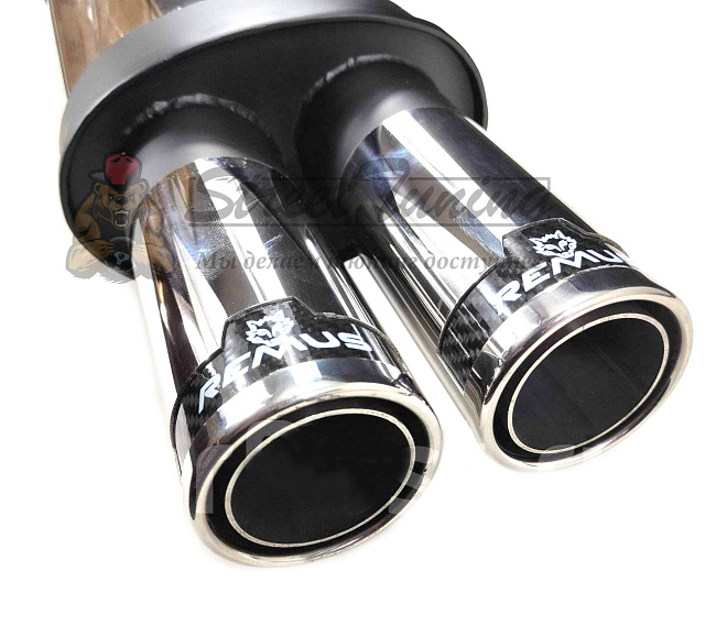 картинка Прямоточная банка Remus style, с двойным выходом. 51х89 мм магазин  StreetTuning 