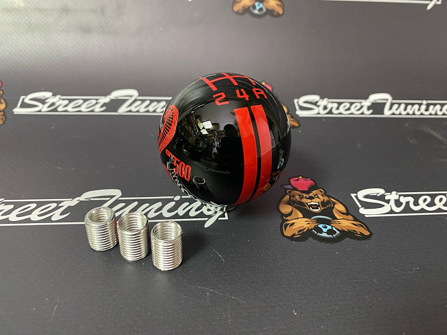 картинка Ручка кпп, Shelby GT500, 5 ступка. черная с красной схемой магазин  StreetTuning 