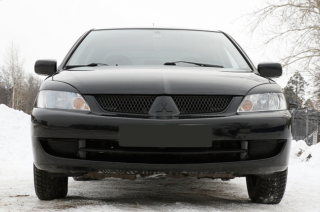 картинка Mitsubishi Lancer IX 2005—2007 Накладки на передние фары (реснички) компл.-2 шт. Вариант 1 магазин  StreetTuning 