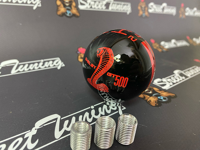 картинка Ручка кпп, Shelby GT500, 5 ступка. черная с красной схемой магазин  StreetTuning 