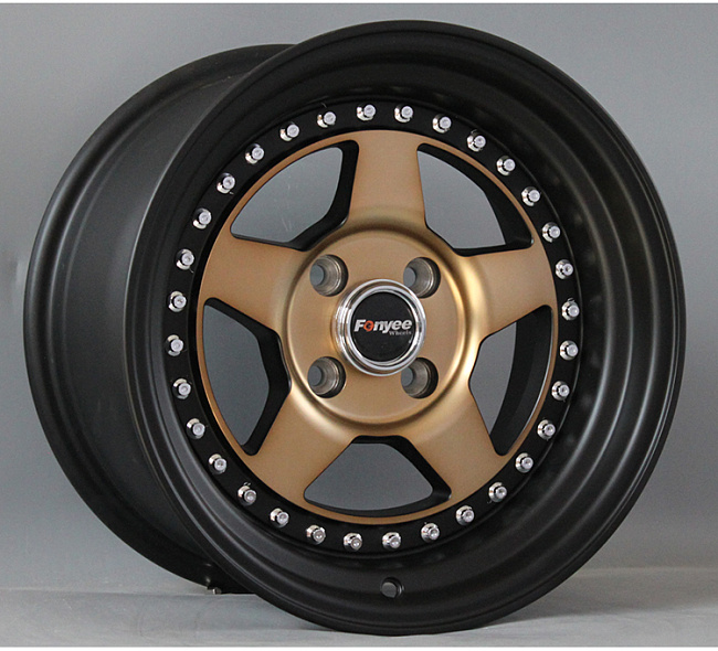 картинка Новые диски WORK Meister CR01 R15 4х100 ET15 J8,25 черный мат + бронза магазин  StreetTuning 