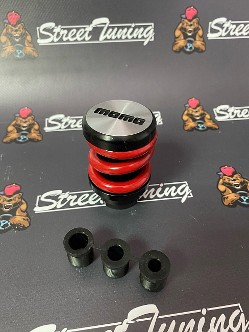 картинка Ручка КПП MOMO Springs в стиле койловера, черная, пружина красная магазин  StreetTuning 