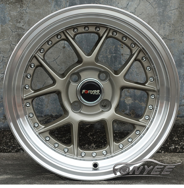 картинка Новые диски Fonyee R15 4x100 ET15 J8 серый + полированная полка магазин  StreetTuning 