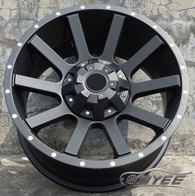 картинка Новые диски Fledermaus R17 6X139,7/6X135 ET10 J9 черный мат магазин  StreetTuning 