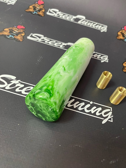 картинка Ручка КПП, цилиндр JDM 10 см, зелена-белая магазин  StreetTuning 