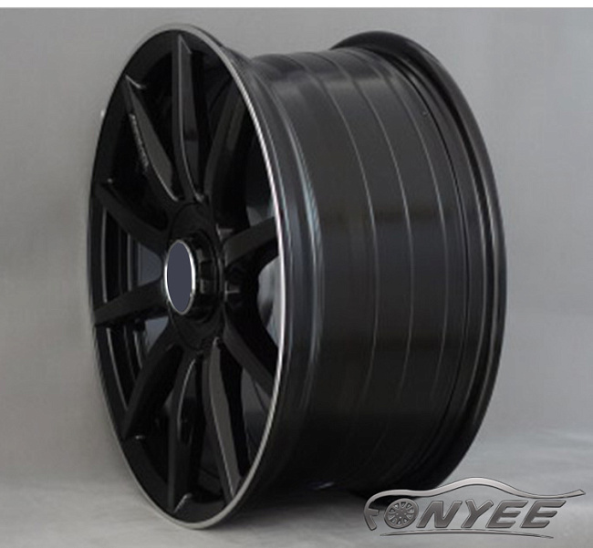 картинка Новые диски Mercedes AMG 10 Spoke R18 5x112 ET35 J9 черный глянец + серебристая полоса магазин  StreetTuning 