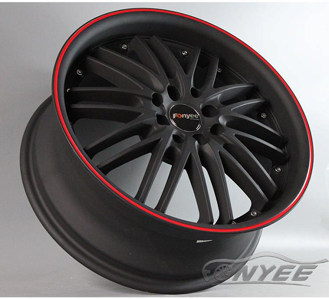 картинка Новые диски Fonyee R17 4х114,3/100 ET40 J7 черный матовый + красный магазин  StreetTuning 