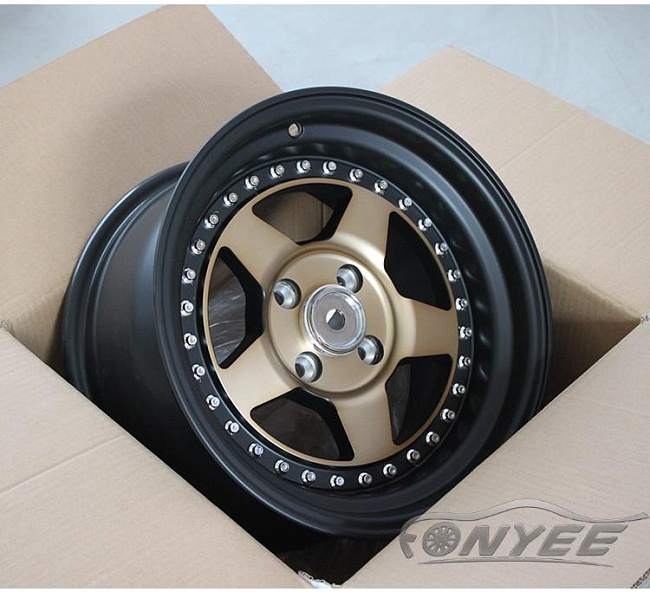 картинка Новые диски WORK Meister CR01 R15 4х100 ET15 J8,25 черный мат + бронза магазин  StreetTuning 