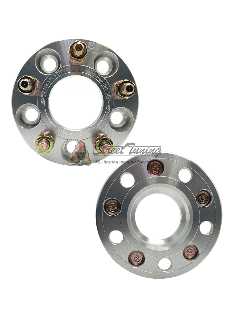 картинка Проставка Starleks 30 мм 5x114,3 12x1.5 цо 71,5 Silver от магазина  StreetTuning
