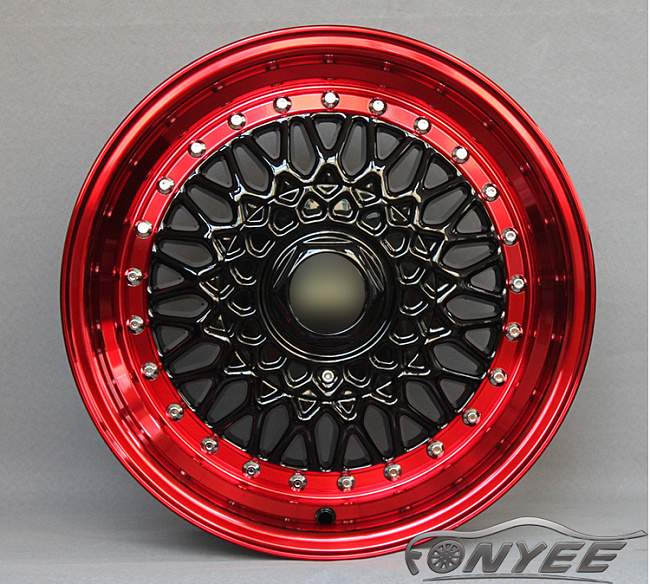 картинка Новые диски BBS RS R16 4X100/4X114,3 ET25 J8 черный глянец + красная полка магазин  StreetTuning 