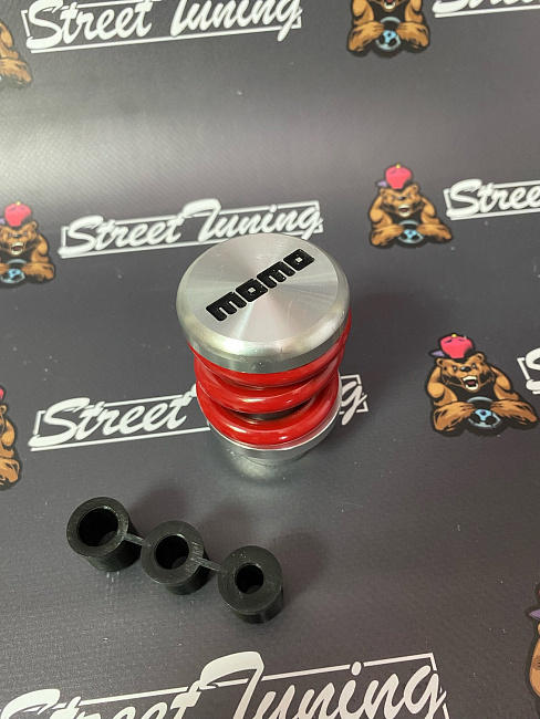 картинка Ручка КПП MOMO Springs в стиле койловера, серебро, пружина красная магазин  StreetTuning 