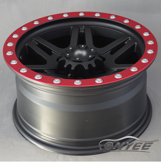 картинка Новые диски MVF-958 R16 6X139,7 ET-15 J8 черный мат + красный магазин  StreetTuning 