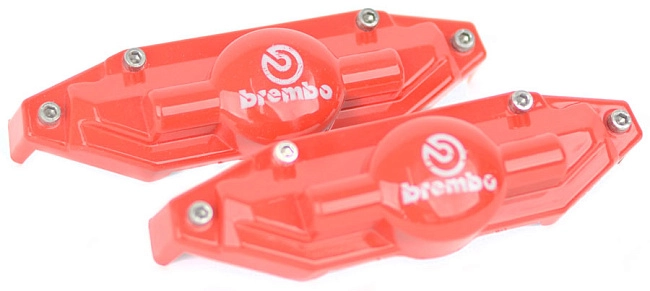 картинка Накладки на суппорта Brembo Style задние, цвет красный магазин  StreetTuning 