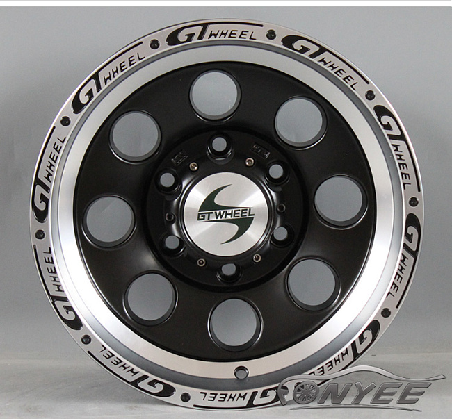 картинка Новые диски GT Wheel R15 6X139,7 ET0 J8 черные с серебристой полкой магазин  StreetTuning 