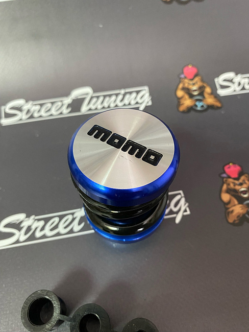 картинка Ручка КПП MOMO Springs в стиле койловера, синяя, пружина черная магазин  StreetTuning 