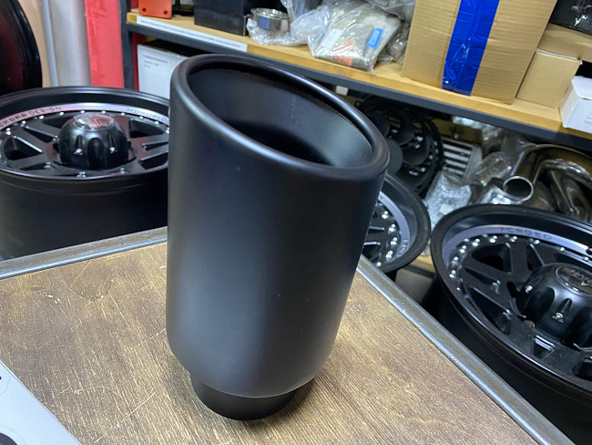 картинка Насадка на глушитель универсальная 63x89 мм, черный мат магазин  StreetTuning 