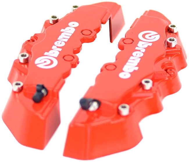 картинка Накладки на суппорта Brembo Style передние, цвет красный магазин  StreetTuning 