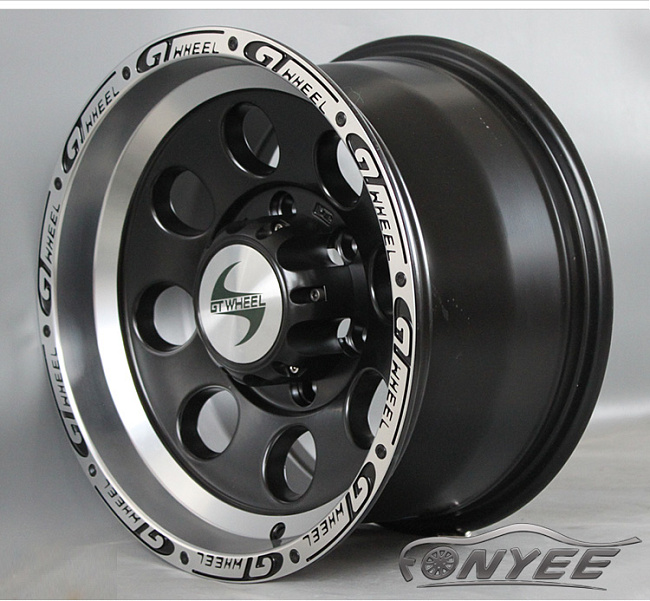 картинка Новые диски GT Wheel R15 5X114,3 ET0 J8 черные с серебристой полкой магазин  StreetTuning 