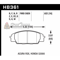 Колодки тормозные HB361B.622 HAWK Street 5.0 передние Honda Civic EP3 Type-R