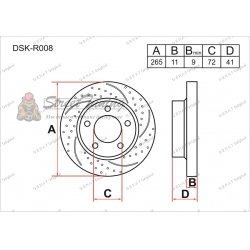 Задние тормозные диски Gerat DSK-R008