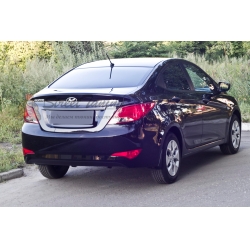 Hyundai Solaris (седан) 2014—2016 (I рестайлинг) Накладка на задний бампер (2мм)