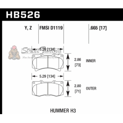 Колодки тормозные HB526Y.665 HAWK LTS передние  Hummer H3