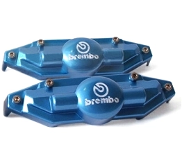 картинка Накладки на суппорта Brembo Style задние, цвет синий магазин  StreetTuning 