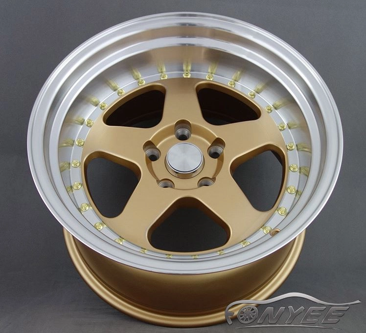 картинка Новые диски Rotiform R17 4x100-4x114,3 ET10 J10 золото + полированная полка от магазина  StreetTuning