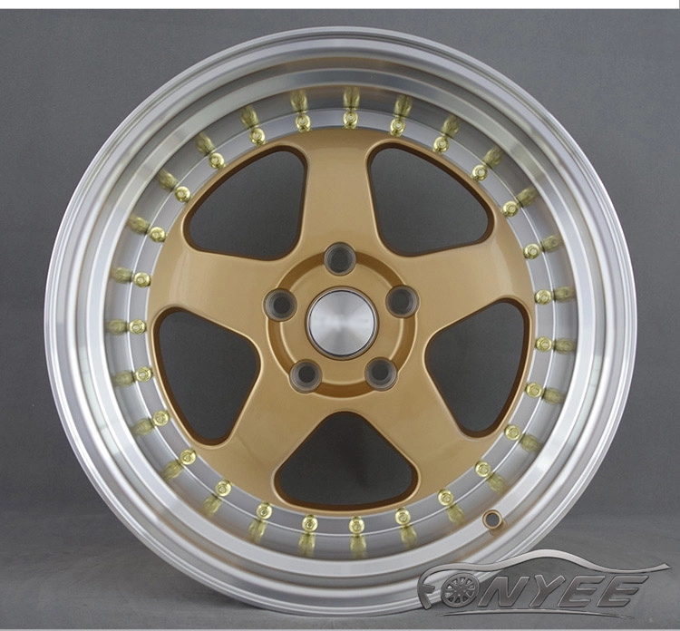 картинка Новые диски Rotiform R17 4x100-4x114,3 ET10 J10 золото + полированная полка от магазина  StreetTuning