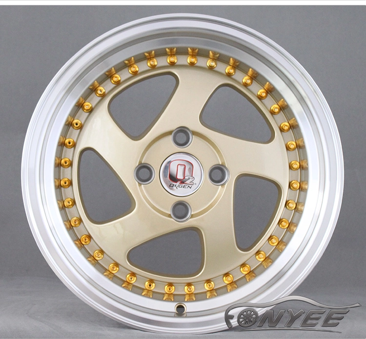 картинка Новые диски Rotiform TMB Flat R15 4х100 ET17 J8,5 золото + золотые болтики от магазина  StreetTuning