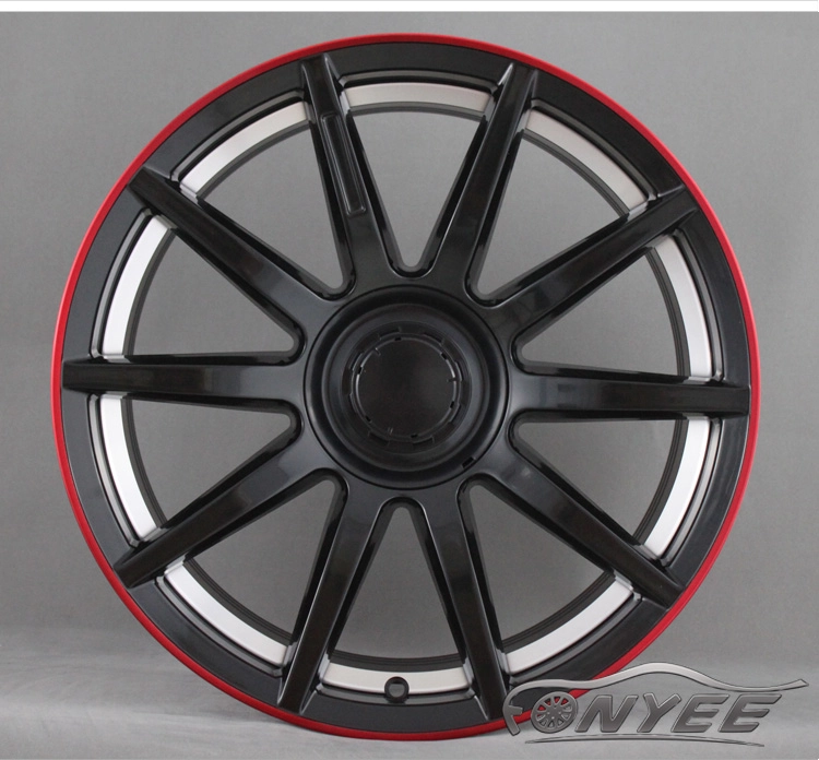 картинка Новые диски Mercedes AMG 10 Spoke R18 5x112 ET35 J8 черные + красная полоска от магазина  StreetTuning