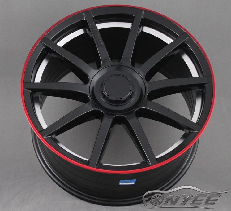 картинка Новые диски Mercedes AMG 10 Spoke R18 5x112 ET35 J8 черные + красная полоска от магазина  StreetTuning