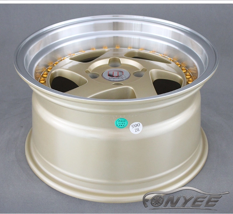 картинка Новые диски Rotiform TMB Flat R15 4х100 ET17 J8,5 золото + золотые болтики от магазина  StreetTuning