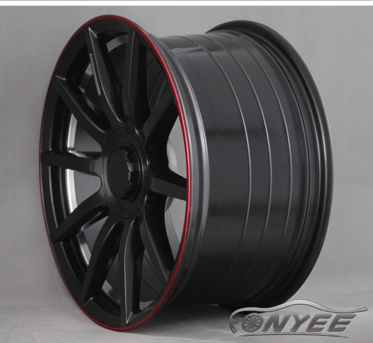 картинка Новые диски Mercedes AMG 10 Spoke R18 5x112 ET35 J8 черные + красная полоска от магазина  StreetTuning