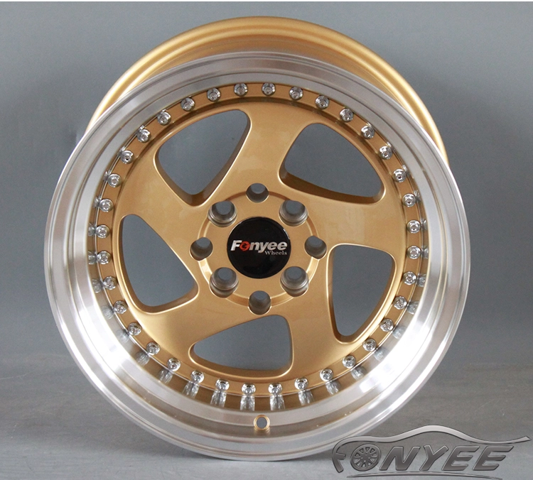 картинка Новые диски Rotiform TMB Flat R15 4х100/114,3 ET30 J7 золото + полированная полка от магазина  StreetTuning