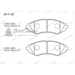 Передние тормозные колодки Gerat BP-F108 (Chevrolet Aveo/
Daewoo  Nubira, Lacetti)