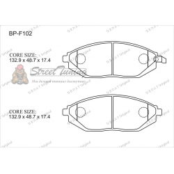 Передние тормозные колодки Gerat BP-F102 (Chevrolet Spark/Daewoo Matiz)