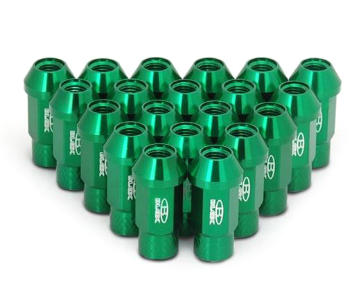 картинка Комплект гаек Blox style 52 мм, зеленые М12 х 1.25 магазин  StreetTuning 