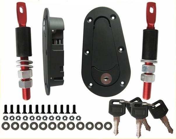 картинка Спортивные замки D1 style с ключом, черные магазин  StreetTuning 