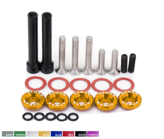 картинка Болты с шайбами крышки клапанов Epman для Honda VTEK D-серия, золотые магазин  StreetTuning 