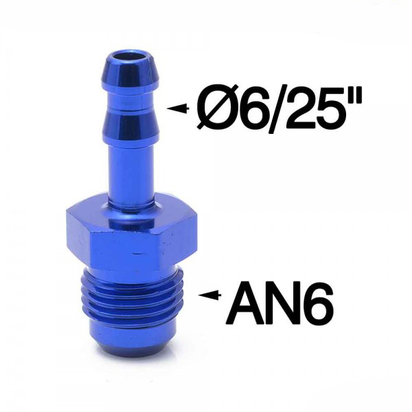 картинка Фитинг адаптер переходник папа AN6 - папа 6/25 ( 6 мм) магазин  StreetTuning 