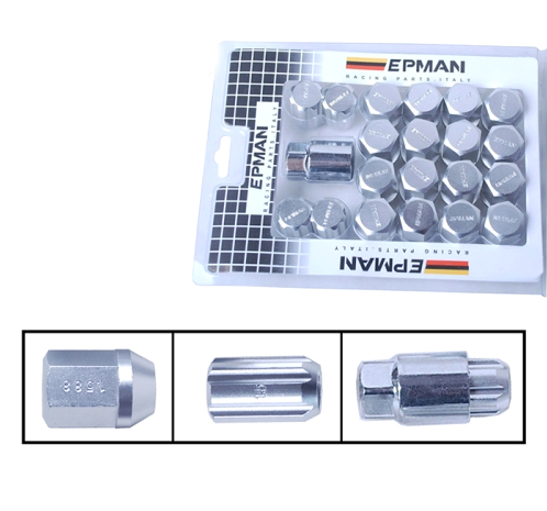 картинка Комплект гаек EPMAN RACING RS, серебряные М12 х 1.5 магазин  StreetTuning 