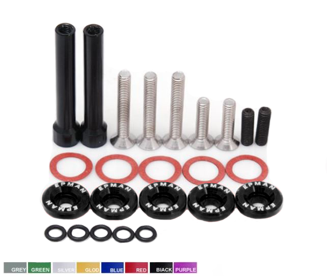 картинка Болты с шайбами крышки клапанов Epman для Honda VTEK D-серия, черные магазин  StreetTuning 