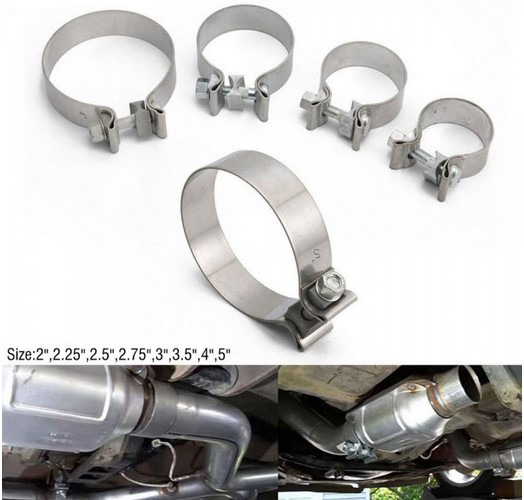 картинка Хомут для глушителя (выхлопной трубы) ремонтный, узкий, диаметр 70 мм магазин  StreetTuning 