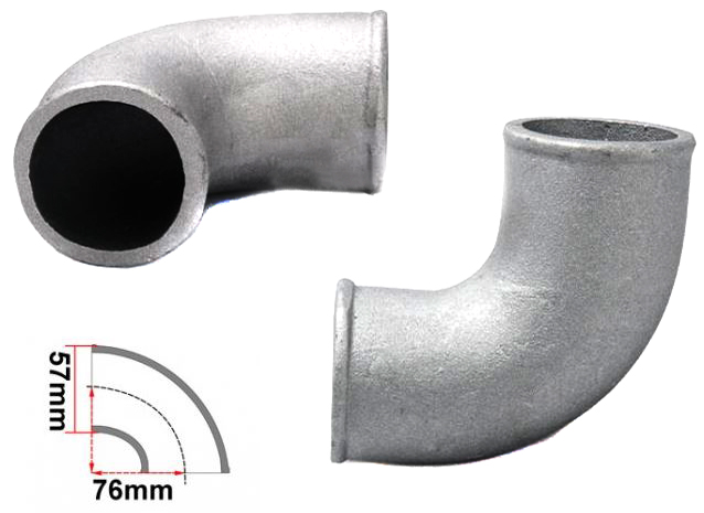 картинка Отвод алюминиевый приварной 90 гр 57 мм магазин  StreetTuning 