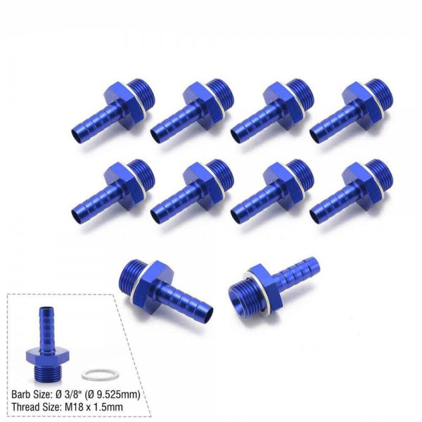 картинка Фитинг адаптер переходник папа М18х1.5 - папа 3/8 ( 10мм) магазин  StreetTuning 