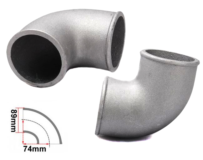 картинка Пайп из литого алюминия, D - 89 мм, 90 гр магазин  StreetTuning 