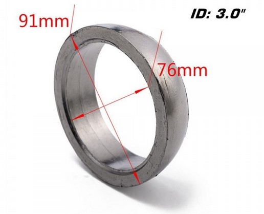 картинка Прокладка-пончик даун-пайпа графит, 76 мм магазин  StreetTuning 