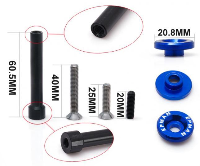 картинка Болты с шайбами крышки клапанов Epman для Honda VTEK D-серия, зеленые магазин  StreetTuning 